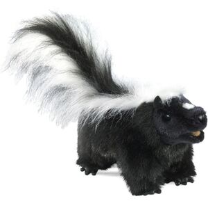 Folkmanis Realistic Plush Black and White Skunk Animal Plush Hand Puppet Toy